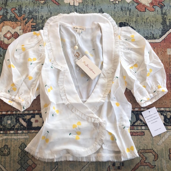 For Love and Lemon’s Ashland Wrap Top XS - Picture 2 of 3